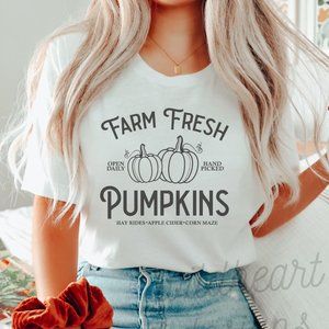 Farm Fresh Pumpkins Halloween Shirt, Thanksgiving Shirt, Unisex Short Sleeve Tee